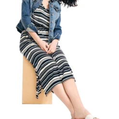 Nautica Vestido Largo Con Rayas Mujer -Tienda Barata Femvesti 43321439 x3