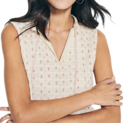 Nautica Blusa Con Flores Sin Mangas Mujer -Tienda Barata Femvesti 43321463 x4