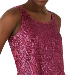 Blusa Con Lentejuelas Sin Mangas Mujer -Tienda Barata Femvesti 43323272 x4