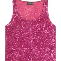 Blusa Con Lentejuelas Sin Mangas Mujer -Tienda Barata Femvesti 43323272 x6