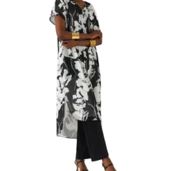 Vestido Midi Tipo Kaftan Con Flores Mujer -Tienda Barata Femvesti 43323306 x3