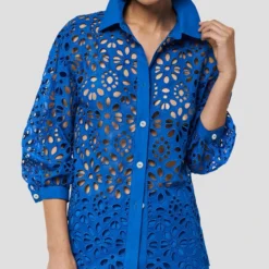 Blusa Abullonada Manga 3,4 Mujer