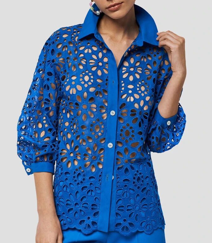 Blusa Abullonada Manga 3,4 Mujer 1 Blusa Abullonada Manga 3,4 Mujer