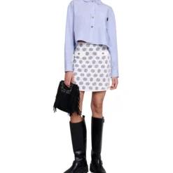 Maje Falda Corta Recta Monogram Mujer -Tienda Barata Femvesti 43323457 x3