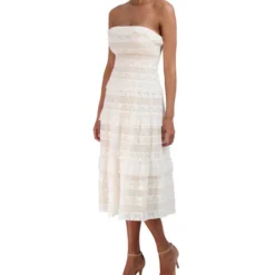 BCBGMAXAZRIA Vestido Midi Con Encaje Mujer -Tienda Barata Femvesti 43338089 x3