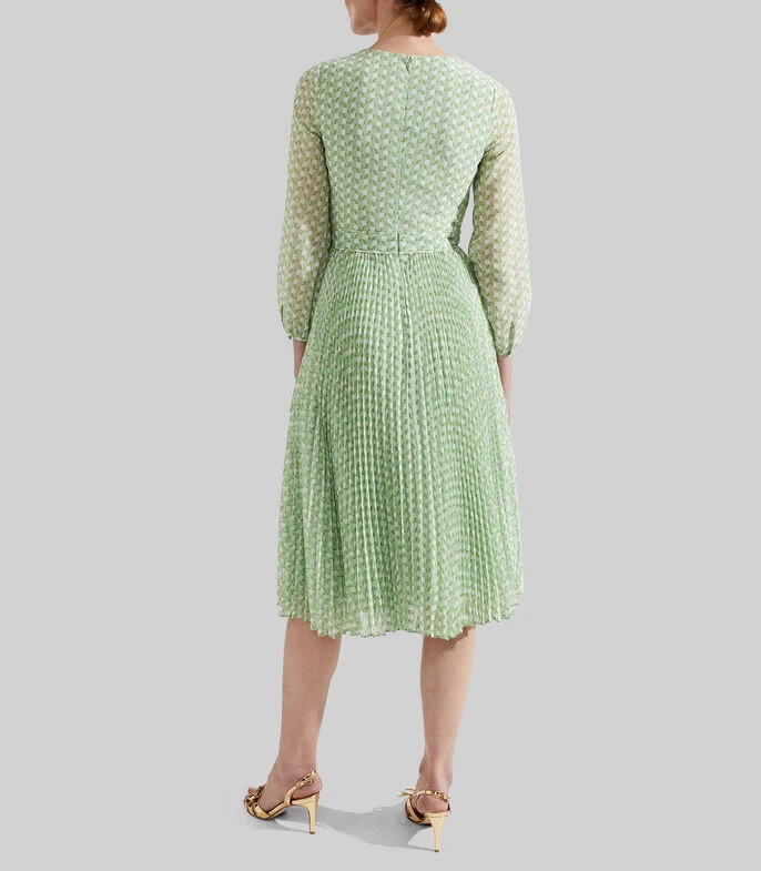 Vestido De Fiesta Midi Manga Larga Geométrico Salma Mujer 3 Vestido De Fiesta Midi Manga Larga Geométrico Salma Mujer - Imagen 3