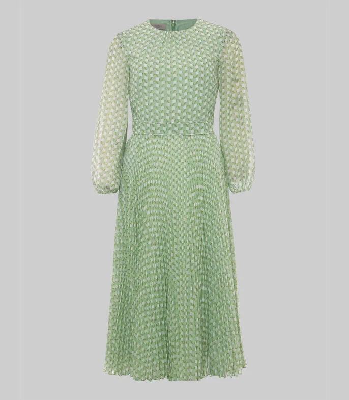 Vestido De Fiesta Midi Manga Larga Geométrico Salma Mujer 4 Vestido De Fiesta Midi Manga Larga Geométrico Salma Mujer - Imagen 4