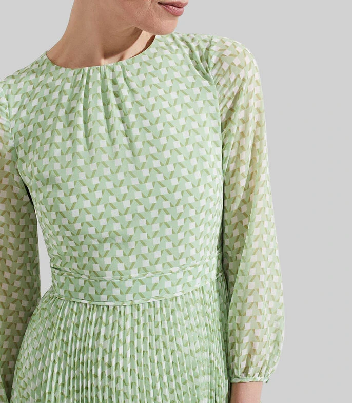 Vestido De Fiesta Midi Manga Larga Geométrico Salma Mujer 5 Vestido De Fiesta Midi Manga Larga Geométrico Salma Mujer - Imagen 5