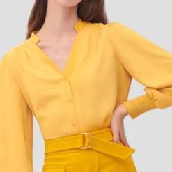 Blusa Satín Puños Enresortados Mujer -Tienda Barata Femvesti 43351386 x4