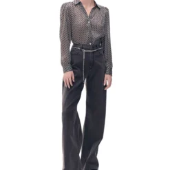 Blusa Camisera Estampado Geométrico Mujer -Tienda Barata Femvesti 43351413 x3