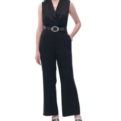 Jumpsuit Silueta Palazzo Con Cinturón Mujer