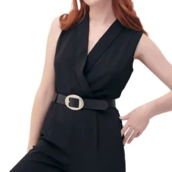 Jumpsuit Silueta Palazzo Con Cinturón Mujer -Tienda Barata Femvesti 43353957 x4