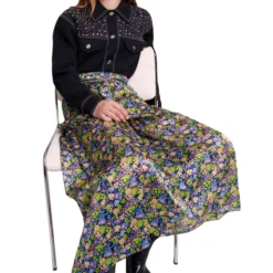 Maje Falda Larga De Corte A Floral Mujer 8 Maje Falda Larga De Corte A Floral Mujer -Tienda Barata Femvesti 43366458 x3