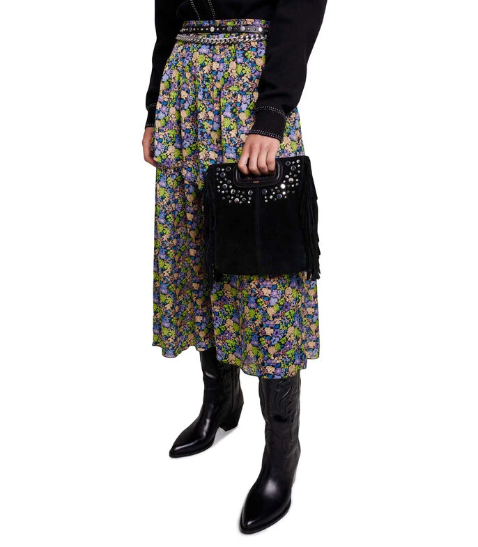 Maje Falda Larga De Corte A Floral Mujer 4 Maje Falda Larga De Corte A Floral Mujer - Imagen 4