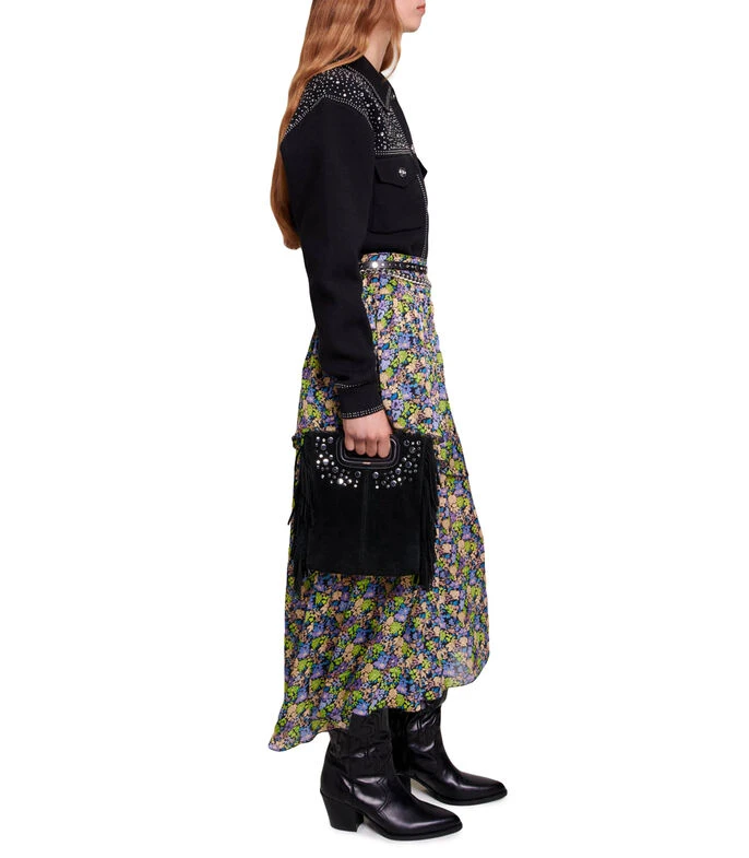 Maje Falda Larga De Corte A Floral Mujer 6 Maje Falda Larga De Corte A Floral Mujer - Imagen 6